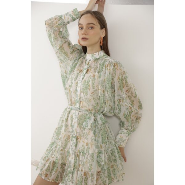 COCO SIN - Đầm Voan Hoa Xanh Green - Hình ảnh 5
