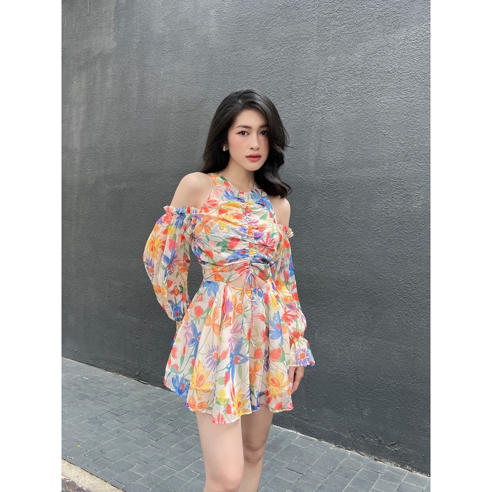 COCO SIN – Playsuit Hoa Nhún Ngực