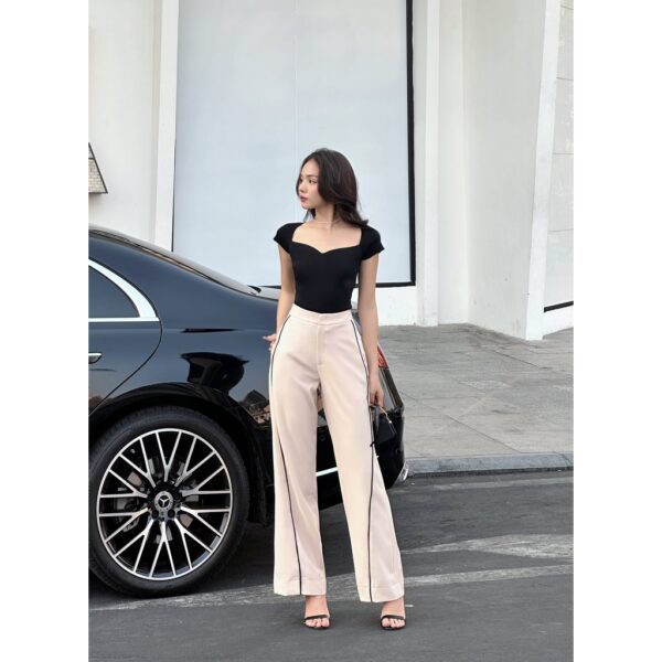 COCO SIN - Quần Nude Ống Đứng Phối Viền Đen