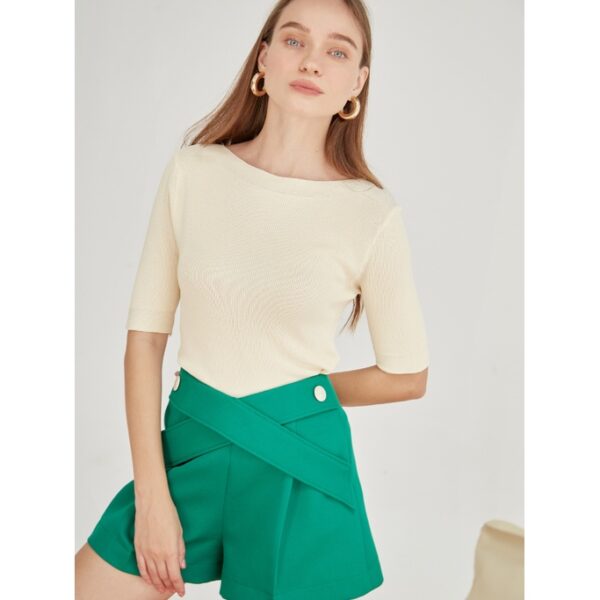 COCO SIN - Quần Short Xanh Đính Nút - Hình ảnh 6