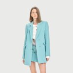 DEAR JOSÉ – Áo blazer cắt eo Leo vải len xanh ngọc lam