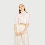 DEAR JOSÉ – Áo kiểu croptop tay phồng Taylor vải organza trắng