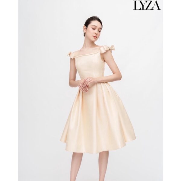 [Mã BMLTM100 giảm đến 100K đơn 499K] Lyza-Đầm trễ vai đính ngọc Malisa Pearl Dress - Hình ảnh 2