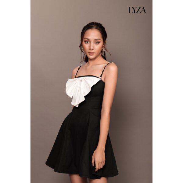 [Mã BMLTM35 giảm đến 35K đơn 99K] LYZA - Đầm Nơ Đen Đính Ngọc - Hình ảnh 4