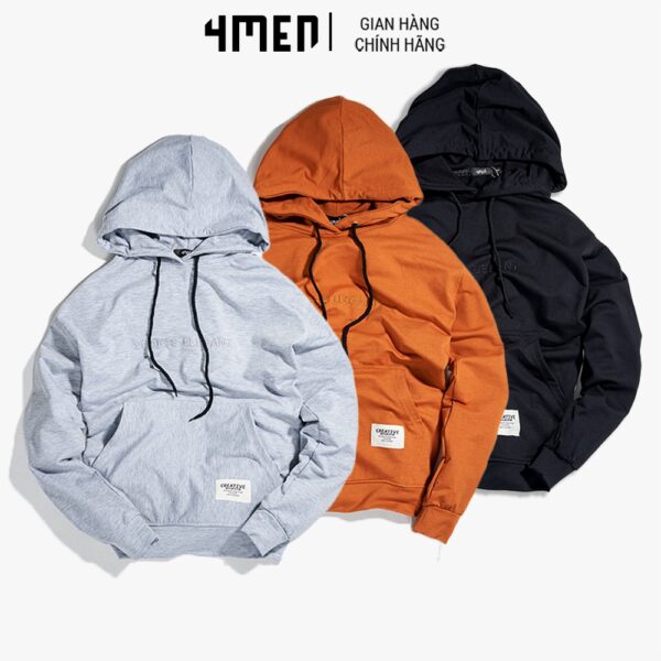 Áo Hoodie Nam Sports Elegant 4MEN AK011 có nón chất vải terry 100% cotton thấm mồ hôi, thoáng mát, form loose thoải mái