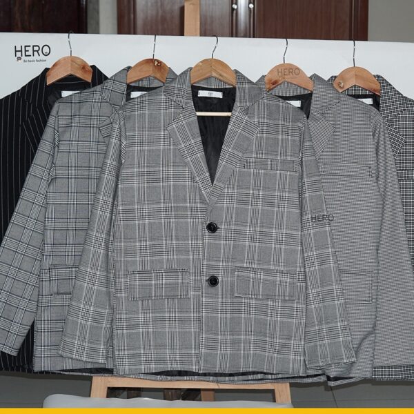 Áo blazer caro 2 lớp BZ15 unisex M.RO dài tay form rộng phong cách Thời trang Hàn Quốc Mr.hero - Hình ảnh 7