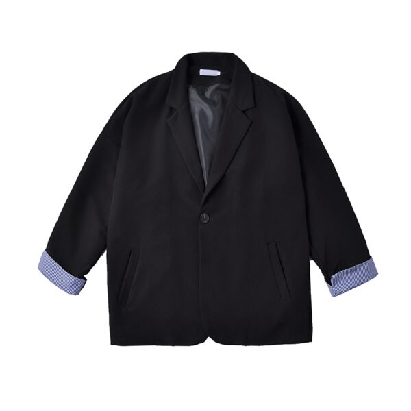 Áo blazer nam form rộng MrHero phối cổ tay sành điệu Hàn Quốc Thời trang nam M.RO màu be đen- BZ12 - Ảnh 7