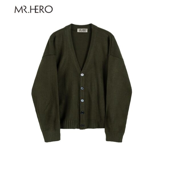 Áo khoác cardigan nam cổ chữ V chất liệu len M.RO CD04 form rộng phong cách Hàn Quốc Mrhero áo khoác nhẹ mùa thu đông - Hình ảnh 2