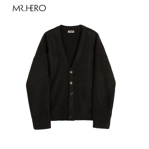 Áo khoác cardigan nam cổ chữ V chất liệu len M.RO CD04 form rộng phong cách Hàn Quốc Mrhero áo khoác nhẹ mùa thu đông - Hình ảnh 3