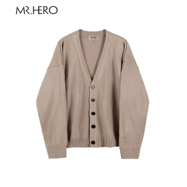 Áo khoác cardigan nam cổ chữ V chất liệu len M.RO CD04 form rộng phong cách Hàn Quốc Mrhero áo khoác nhẹ mùa thu đông - Hình ảnh 4