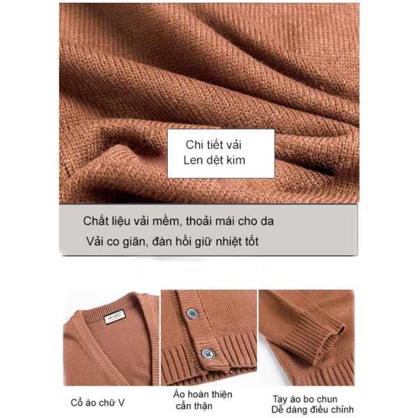 Áo khoác cardigan nam cổ chữ V chất liệu len M.RO CD04 form rộng phong cách Hàn Quốc Mrhero áo khoác nhẹ mùa thu đông - Hình ảnh 6