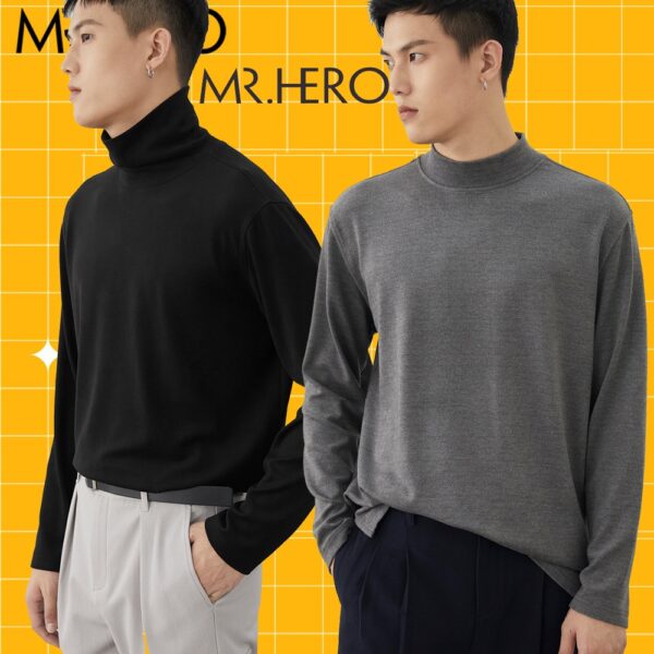 Áo len nam cổ 3 phân dài tay sweater giữ ấm mùa đồng AL36 M.RO thời trang nam Phong cách Hàn Quốc Mrhero - Hình ảnh 2