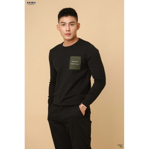 Áo len tay dài Akuba chất len dệt kim mềm mịn form slimfit 029052 - Ảnh 6