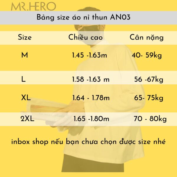 Áo nỉ thun sweater unisex dài tay cổ lọ 3 phân AN03 M.RO phong cách Hàn Quốc chất liệu cotton borip - MrHero - Hình ảnh 8