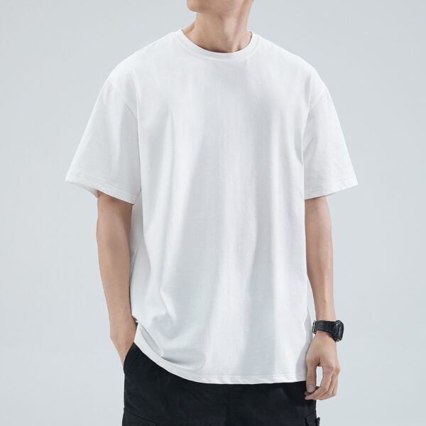 Áo Phông Nam Cổ Tròn Chất Liệu Thun Cotton 100% AP05 M.RO Dáng Rộng Ngắn Tay Màu Đen Trắng - Hình ảnh 5
