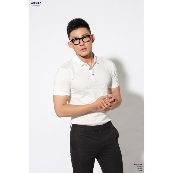 Áo polo nam trơn thanh lịch Akuba form slimfit chất cotton mát mịn co giãn tốt 02D218 - Hình ảnh 6