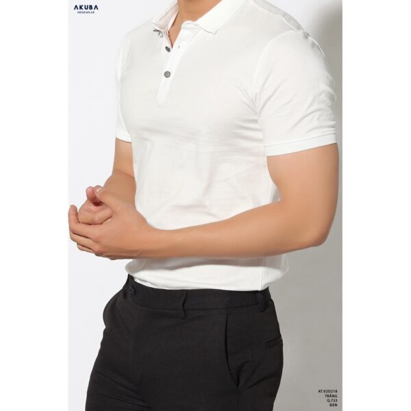 Áo polo nam trơn thanh lịch Akuba form slimfit chất cotton mát mịn co giãn tốt 02D218 - Hình ảnh 7