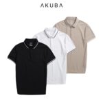 Áo polo nam vải cá sấu cotton Akuba form slimfit, chất liệu thoáng mát, mềm mại, thấm hút mồ hôi tốt |01J0526