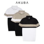 Áo polo nam vải cá sấu cotton AKUBA form slimfit, chất liệu thoáng mát, mềm mại, thấm hút mồ hôi tốt |01J0609