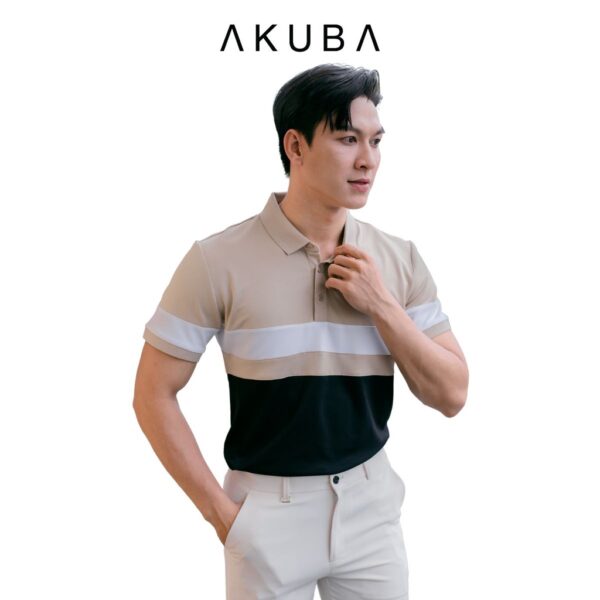 Áo polo nam vải cá sấu cotton AKUBA form slimfit, chất liệu thoáng mát, mềm mại, thấm hút mồ hôi tốt |01J0609 - Hình ảnh 2