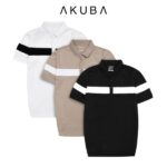 Áo polo nam vải cá sấu cotton AKUBA form slimfit, chất liệu thoáng mát, mềm mại, thấm hút mồ hôi tốt |01J0608