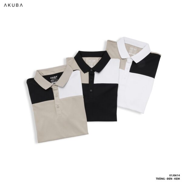 Áo polo nam vải cá sấu cotton AKUBA form slimfit, chất liệu thoáng mát, mềm mại, thấm hút mồ hôi tốt |01J0614