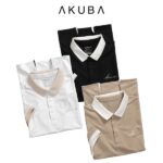 Áo polo nam vải cá sấu cotton in chữ AKUBA form slimfit, chất liệu thoáng mát, mềm mại, thấm hút mồ hôi tốt |01J0585