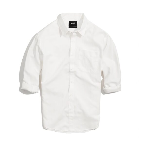 Áo sơ mi nam oxford trơn đẹp 4MEN SM070 tay dài form suông regular, vải oxford thoáng mát, mềm mịn - Ảnh 6