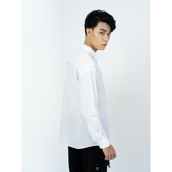 Áo Sơ Mi Nam Phối Họa Tiết 4MEN SM012 vải cotton pha polyester mềm mại, thấm mồ hôi, thoáng mát, trẻ trung - Ảnh 3