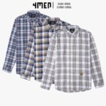 Áo Sơ Mi Nam Regular Caro 4MEN ASM097 cổ truyền thống, vải cotton thoáng mái, form dáng đẹp, trẻ rung hiện đại