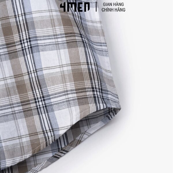 Áo Sơ Mi Nam Regular Caro 4MEN ASM097 cổ truyền thống, vải cotton thoáng mái, form dáng đẹp, trẻ rung hiện đại - Hình ảnh 6