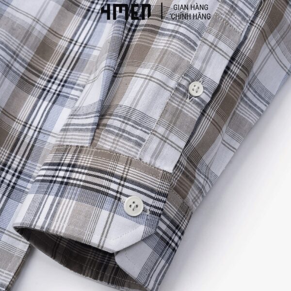 Áo Sơ Mi Nam Regular Caro 4MEN ASM097 cổ truyền thống, vải cotton thoáng mái, form dáng đẹp, trẻ rung hiện đại - Hình ảnh 7
