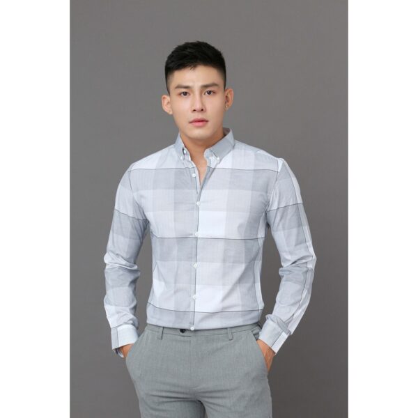 Áo sơ mi nam tay dài Akuba Slimfit chất vải cotton thoáng mát A869 - Hình ảnh 3