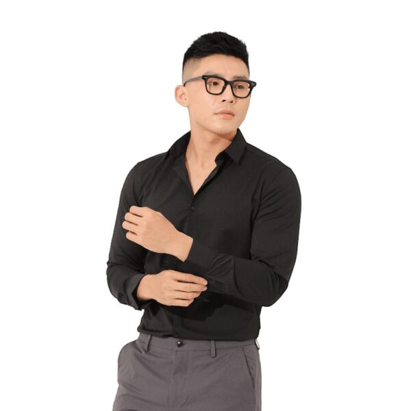 Áo sơ mi nam tay dài công sở trơn cao cấp, sang trọng AKUBA - Form Slimfit | 02A923 - Hình ảnh 3