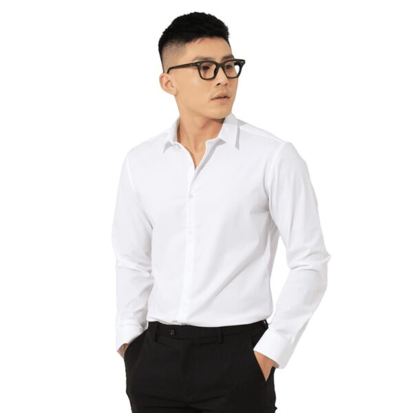 Áo sơ mi nam tay dài công sở trơn cao cấp, sang trọng AKUBA - Form Slimfit | 02A923 - Hình ảnh 5