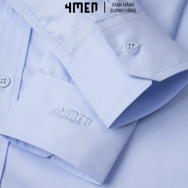 Áo Sơ Mi Nam Trơn Slimfit 4Men SM079 cổ bẻ tay dài thanh lịch, vải mềm mại, chống nhăn, thấm mồ hôi - Ảnh 5