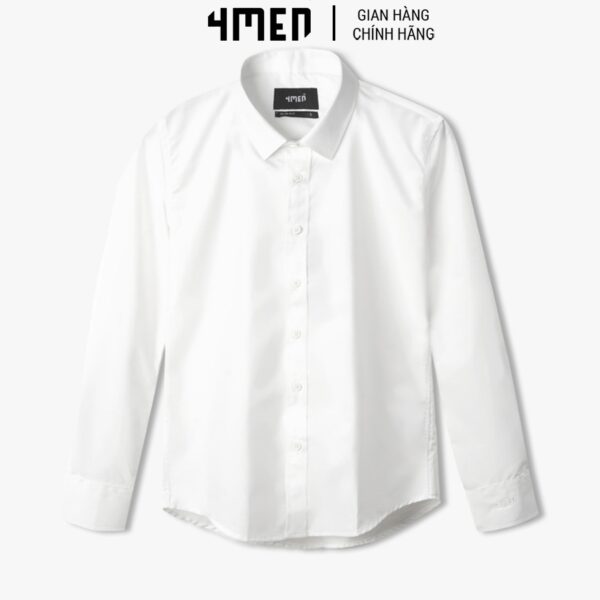 Áo Sơ Mi Nam Trơn Slimfit 4Men SM079 cổ bẻ tay dài thanh lịch, vải mềm mại, chống nhăn, thấm mồ hôi - Ảnh 6