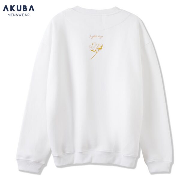 Áo sweater form rộng unisex tay bồng nam nữ AKUBA chất nỉ dày dặn | 01J0117 - Hình ảnh 2