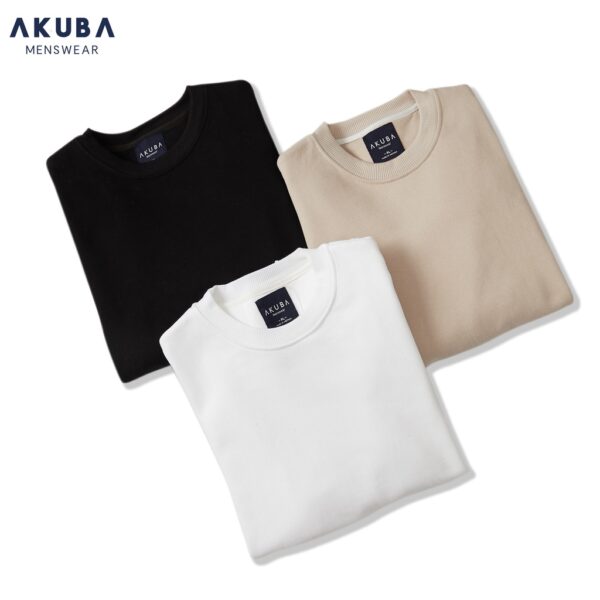 Áo sweater form rộng unisex tay bồng nam nữ AKUBA chất nỉ dày dặn | 01J0117 - Hình ảnh 7