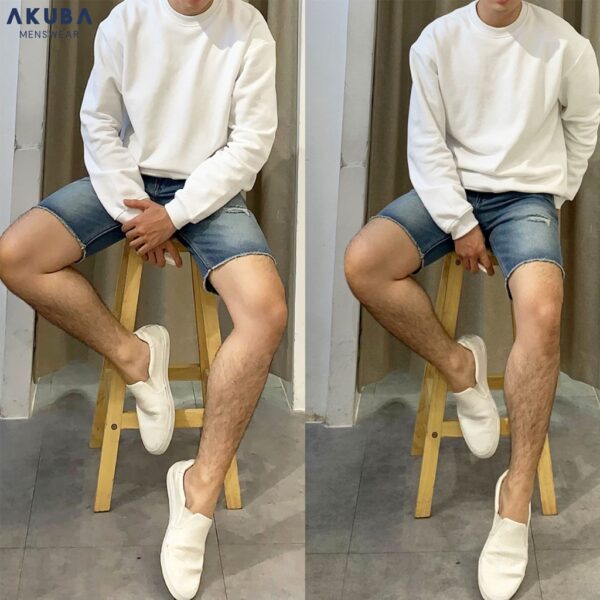 Áo sweater form rộng unisex tay bồng nam nữ AKUBA chất nỉ dày dặn | 01J0117 - Hình ảnh 8
