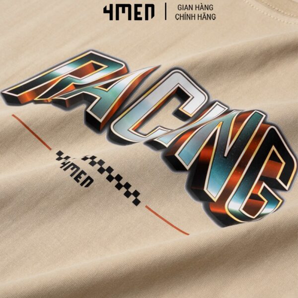 Áo Thun Nam 4MEN AT084 in Racing nhiều màu trẻ trung, thiết kế cổ tròn, tay ngắn basic, vải cotton mềm mại, thoáng mát - Ảnh 3