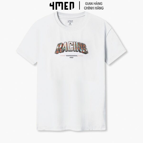 Áo Thun Nam 4MEN AT084 in Racing nhiều màu trẻ trung, thiết kế cổ tròn, tay ngắn basic, vải cotton mềm mại, thoáng mát - Ảnh 6