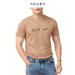 Áo thun nam Akuba tay ngắn cổ tròn vải co dãn thoải mái, form Slim Fit vừa vặn 01J651