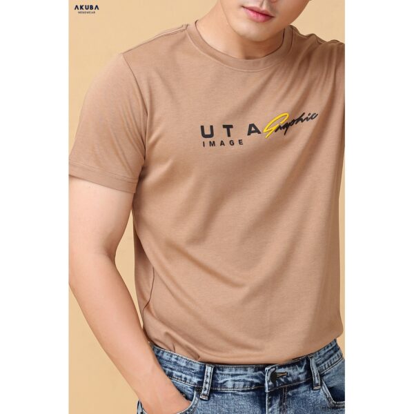 Áo thun nam Akuba tay ngắn cổ tròn vải co dãn thoải mái, form Slim Fit vừa vặn 01J651 - Ảnh 6
