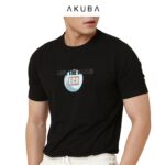 Áo thun nam tay ngắn AKUBA form oversize, vải 100% cotton, họa tiết in gel không rách, không co rút 01J640