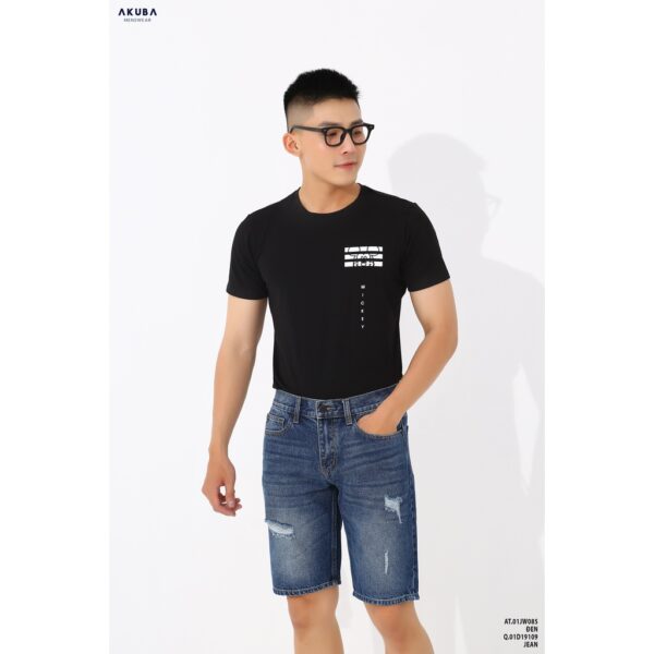 Áo thun nam tay ngắn cổ tròn Abuka form slim fit chất cotton thoáng mát co giãn 4 chiều 01JW085 - Hình ảnh 2