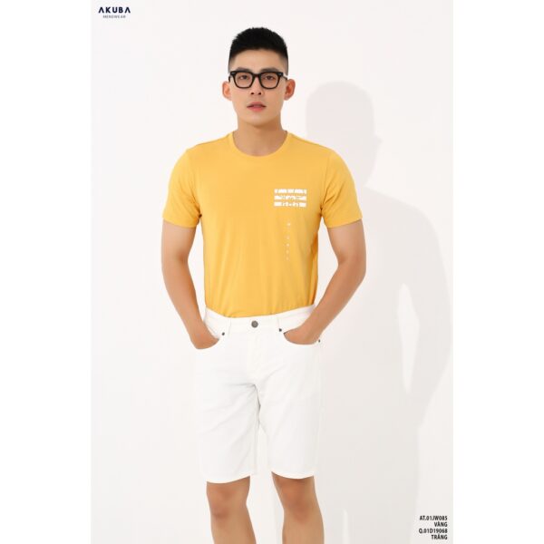 Áo thun nam tay ngắn cổ tròn Abuka form slim fit chất cotton thoáng mát co giãn 4 chiều 01JW085 - Hình ảnh 4