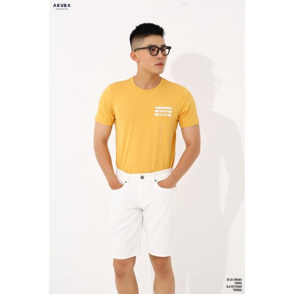 Áo thun nam tay ngắn cổ tròn Abuka form slim fit chất cotton thoáng mát co giãn 4 chiều 01JW085 - Hình ảnh 5