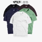 Áo Thun Nam Trơn Oversize Có Túi 4MEN AT027 tay lỡ oversize, form rộng, nhiều màu, vải cotton co giãn, thoáng mát