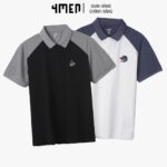 Áo thun polo nam 4MEN PO065 ngắn tay thêu chú chim đội nón, có cổ bẻ, vải thun cá sấu co giãn, thoáng mát, trẻ trung